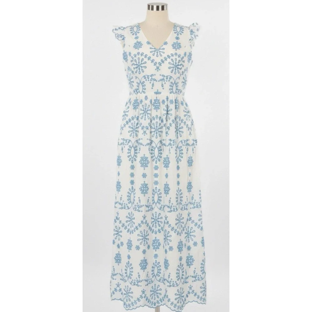Lilly Pulitzer Lillyanne Eyelet Midi Dress Size 8 Turquoise blue Oasis Neon New - Picture 1 of 8